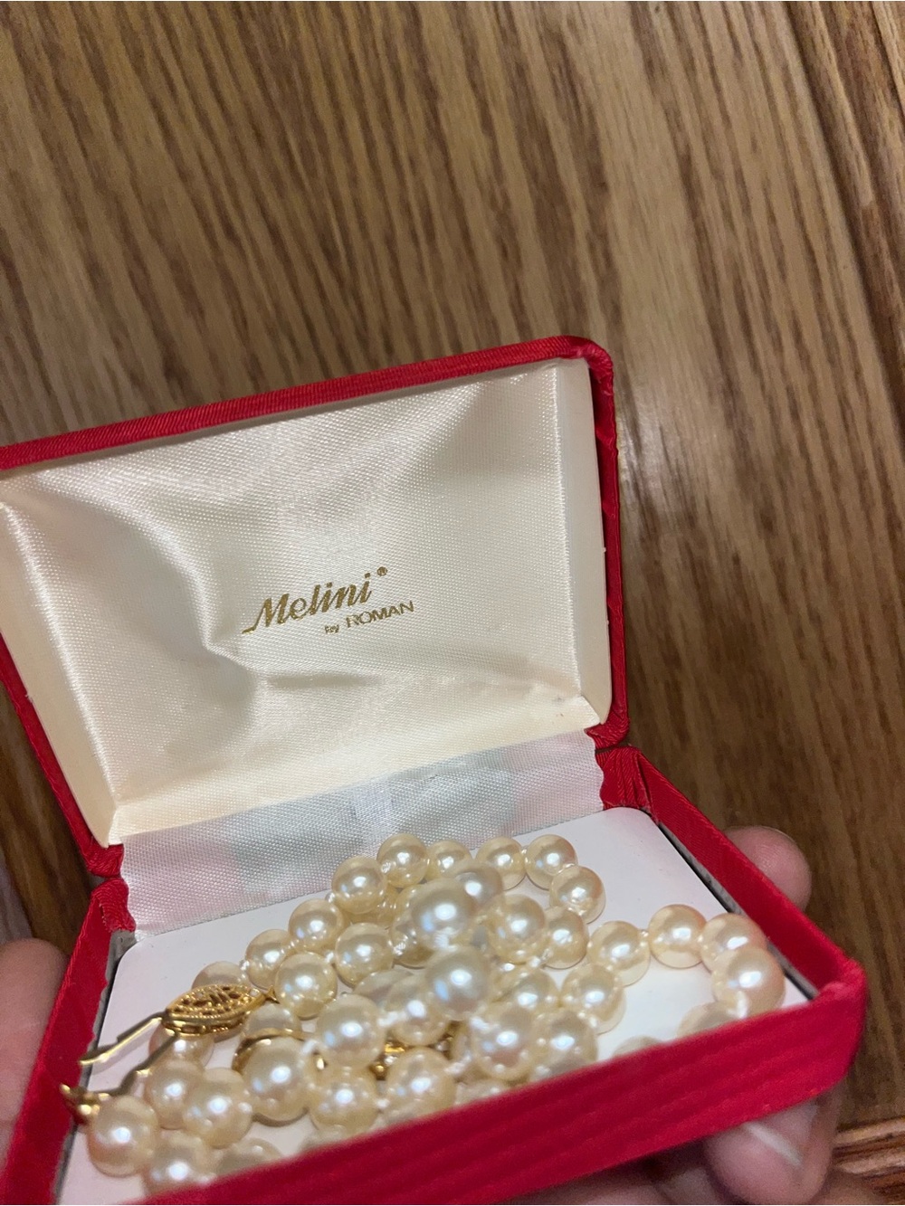 LINI Cream Faux Pearl Necklace with Gold Accents
